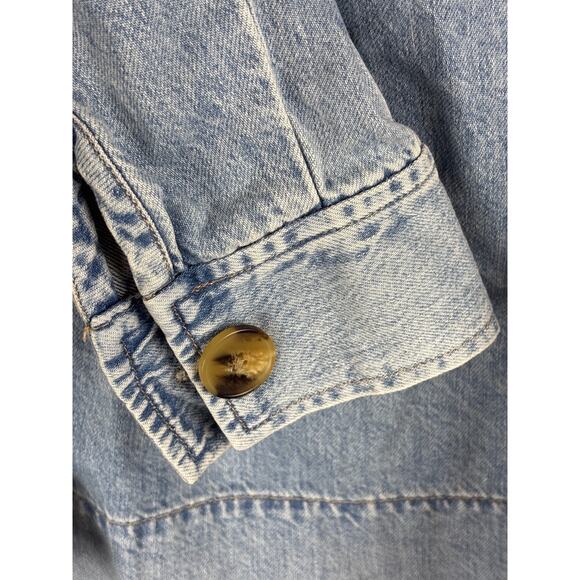 Loft Made with Love Light Blue Denim Jacket with Flare Size Small - Picture 4 of 5